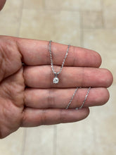 0.30 Carat Round Cut Real (Natural) Round Diamond Solitaire Pendant Necklace In 14K White Gold, G-H