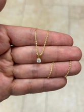 0.30 Carat Round Cut Real (Natural) Round Diamond Solitaire Pendant Necklace In 14K Yellow Gold, G-H