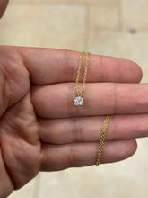 0.50 Carat Lab Grown Round Diamond Solitaire Pendant in 14K Yellow Gold, Color D/E VS1-VS2