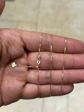 0.7mm Solid Adjustable Box Chain Chain REAL 10K Yellow Gold Up To 22", Box Chain, Genuine 10k