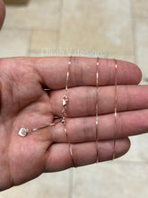 0.7mm Solid Adjustable Box Chain Chain REAL 14K Rose Gold Up To 22", Box Chain, Genuine 14k