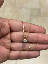 0.80 Carat Round Cut Real (Natural) Round Diamond Solitaire Pendant Necklace In 14K Yellow Gold, G-H