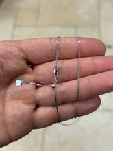 1.2mm Solid Adjustable Box Chain Chain REAL 14K White Gold Up To 22", Box Chain, Genuine 14k