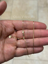 1.2mm Solid Adjustable Box Chain Chain REAL 14K Yellow Gold Up To 22", Box Chain, Genuine 14k