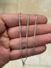 1.8mm Solid Adjustable Sparkle Twisted Rock Chain REAL 10K White Gold Up To 22", Sparkle Glitter Margarita Twisted Rock