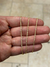 1.8mm Solid Adjustable Sparkle Twisted Rock Chain REAL 10K Yellow Gold Up To 22", Sparkle Glitter Margarita Twisted Rock