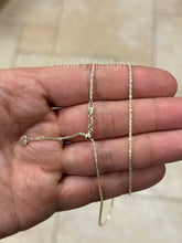 1.8mm Solid Adjustable Sparkle Twisted Rock Chain REAL 14K Yellow Gold Up To 22", Sparkle Glitter Margarita Twisted Rock
