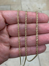 10K Solid Yellow Gold Necklace Gold Rope Chain 1.2mm 2mm 2.5mm, 10K Gold Rope Chain, 10K Rope Chain, Gold Chain, Diamond-Cut, Men, Woman