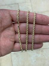 10K Solid Yellow Gold Necklace Gold Rope Chain, 10K Gold Rope Chain, 10K Rope Chain, Rope Gold Chain, Diamond-Cut, Men, Woman 3mm