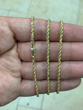 10K Solid Yellow Gold Necklace Gold Rope Chain 2.50mm 26", 10K Gold Rope Chain, 10K Rope Chain, Rope Gold Chain, Diamond-Cut, Men, Woman