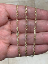 10K Yellow Gold Figaro Chain 2.30MM, 16'' 18'' 20'' 22'' 24'' 26'' 30" Inch, Gold Chain, Necklace, Figaro Link Chain, Yellow Gold, Women,Men