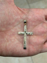 10k Yellow Gold Cross Pendant, Jesus, Crucifix, Christ - Genuine 10k Yellow Gold - Religious Pendant Gift