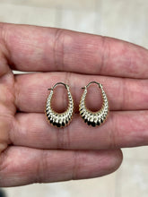 14K Gold Croissant Hoops, Dainty Hoop Earrings, Dome Earrings, Celtic Friendship Jewelry, Croissant Hoops, Dome Hoops, Twisted Hoop