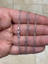 14K Solid White Gold Cuban 2.00MM Link Chain Necklace 16" 18" 20" 22" 24" 26" 28" 30" ,Layering Chain , Everyday Minimal Chain, 14K Gold