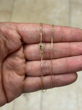 14K Solid Yellow Gold Box 1mm Necklace Chain 18'' Inch, With Lobster Clasp, Finished Necklace, Everyday Necklace