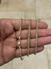 14K Yellow Gold 4mm Rope Chain 26'' Inch, 14K Gold Rope Chain, 14K Rope Chain, Rope Gold Chain, Diamond-Cut, Men, Woman