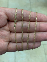 14K Yellow Gold Figaro Chain 2.00MM, 16'' 18'' 20'' 22'' 24'' 26''30" Inch, Gold Chain, Necklace, Figaro Link Chain, Yellow Gold, Women