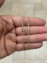 14K Yellow Gold Hollow Round Box Necklace Chain 1.8mm 16'' 18'' - Round Polished Box Chain, Venetian Chain, Genuine 10k Gold