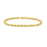 14K Yellow Gold Over 925 Silver Diamond Cut Rope Bracelet Anklet 1.2mm 1.5mm 2mm 2.5mm 2.8mm 3.2mm 3.7mm, Gift, Italy