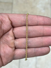 14K Yellow Gold Over 925 Sterling Silver Rolo Belcher Anklet 2.2mm 10'' - Made In Italy - 925 Sterling