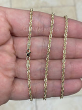 14k Gold Sparkle Rope Chain, 2.00mm Light Weight Necklace ,Everyday Chain, Twist Rope Chain, 16" 18'' 20'' 22'', Gift