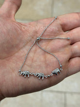 14k White Gold Puffy Elephant Adjustable Bolo Bracelet, Handcrafted, 14k Solid Link Bracelet, Animal Bracelet, Minimalist, Boho