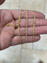 14k Yellow Gold Over 925 Sterling Silver Anchor Mariner Link Adjustable Chain Necklace 24" 2mm, 925 Sterling Silver, Anchor Chain