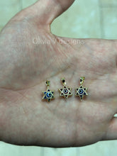 14k Yellow Gold Star Of David Evil Eye Pendant, Dainty Eye - Genuine 14k Yellow Gold - Star Of David Pendant, Evil Eye Pendant