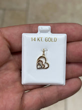 14k Yellow Gold Tri-Color Heart Pendant, Love Heart - Genuine 14k Yellow Gold - Pendant Gift