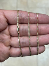 18K Solid Yellow Gold Flat Cuban 2mm Link Chain Necklace 16'' 18'' 20'', Layering Chain , Minimal Chain, 18K Gold Chain