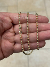 18K Yellow Gold Plated Ball Bead Chain Necklace 3.2mm For Women Or Men