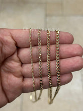 18K Yellow Gold Plated Cuban Curb Link Gold Chain Necklace 2mm 3mm 3.3mm 4mm, For Women Or Men, Gift, Minimalist