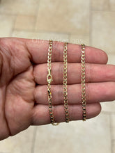 18K Yellow Gold Plated Cuban Curb Link Gold Chain Necklace 3mm For Women Or Men