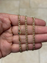 18K Yellow Gold Plated Cuban Curb Link Gold Chain Necklace 4mm For Women Or Men