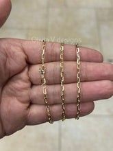 18K Yellow Gold Plated Elongated Link Chain, Paper Clip necklace, Rectangular Staple Link Chain Bracelet Necklace For Women, Layering Chain