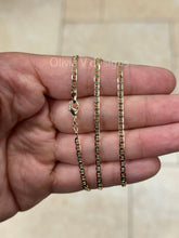 18K Yellow Gold Plated Flat Mariner Link Necklace For Men Women, Layering Chain, All Sizes