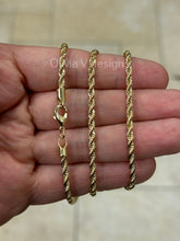 18K Yellow Gold Plated Rope Chain Necklace 3mm For Men Women, New, Gift
