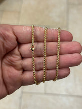 18K Yellow Gold Plated Spiga Wheat Gold Chain Necklace 2.6mm For Women Men