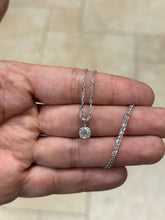 1 Carat Round Cut Real (Natural) Round Diamond Solitaire Pendant Necklace In 14K White Gold, G-H