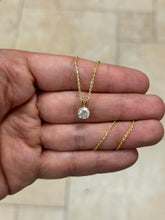 1 Carat Round Cut Real (Natural) Round Diamond Solitaire Pendant Necklace In 14K Yellow Gold, G-H