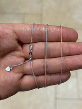 1mm Solid Adjustable Wheat Spiga Chain REAL 14K White Gold Up To 22", Spiga Wheat Chain, 14k White Gold