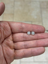 2.00 Carat Total Weight Real Natural Round Diamond Solitaire Stud Earrings in 14K White Gold Color G/H