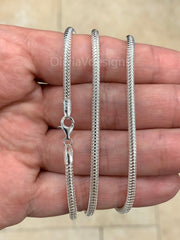3.5MM Solid 925 Sterling Silver Italian Round Snake Chain Necklace Bracelet, Made in Italy, Lengths: 16 18 20 24 or 30" Inches