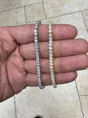 3mm Diamond Tennis Necklace Bracelet / Diamond CZ Tennis / 14k White Gold / 14k Yellow Gold / Bridal Bracelet / Wedding Jewelry / Unisex