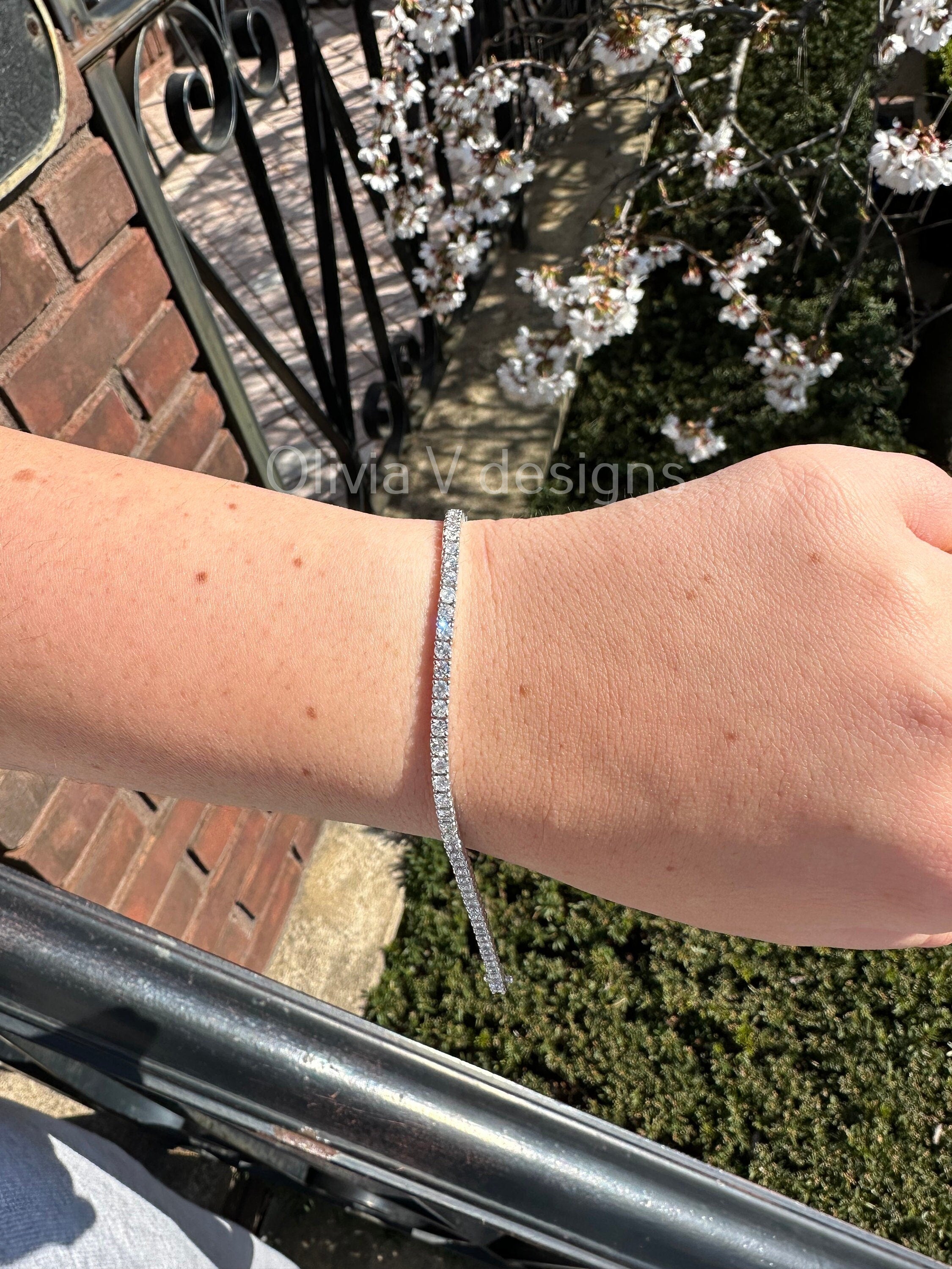 5.00 Carat Natural Diamond 14K Solid White Gold Tennis Bracelet | Classic Tennis Bracelet| F/G Color | 7'' Inch