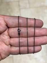 925 Sterling Silver Black Rhodium Anchor Forzata Link Cable 1mm Chain, 16'' 18'' 20'', Made In Italy