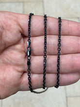 925 Sterling Silver Black Rhodium Anchor Forzata Link Cable 2.5mm Chain, 16''-30'' , Made In Italy