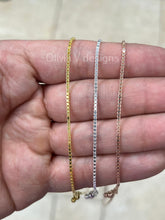 925 Sterling Silver Box Adjustable 1.3mm Chain, Silver, 14k Yellow Gold, 14k Rose Gold, Sterling Silver Chain, 925 Sterling Silver