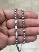 925 Sterling Silver Italian Solid Ball Bead Chain Necklace 18' 20'' 22'' 3mm - Titanium Gunmetal Finish