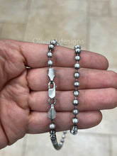 925 Sterling Silver Italian Solid Ball Bead Chain Necklace 18' 20'' 22'' 5mm - Titanium Gunmetal Finish